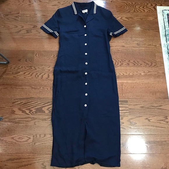 Vintage Navy Blue Maxi Dress - Picture 1 of 4